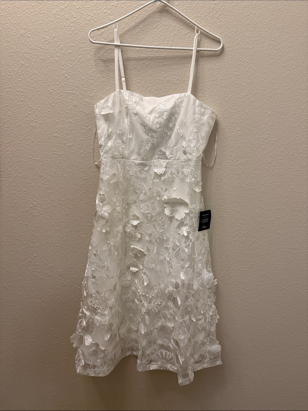 Lulu's White 3D Floral Lace Midi Dress
